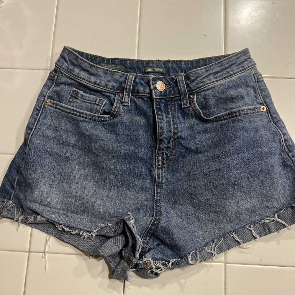Wild Fable Women's High-Rise Rolled Cuff Jean Shorts 4 New